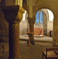 3  Cathedral - Norman arches and capitals in chapel of the Holy Innocents