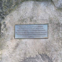 plaque on the conglomerate stone in Greyfriars' garden