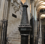 21  conical detail on isolated stanchion in south west transept - around 1450