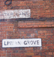 Wall writing – Linden Grove, off St Dunstan's Street, formerly Water Lane
