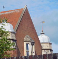 Twin cupolas at Shirley Hall, King's School