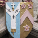2  Chichele shield with palium of Canterbury see on left