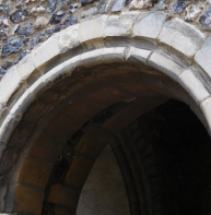 Roll moulding on St George's tower, main street (St George's Street)