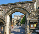 1  Court Gate seen through the Mint Yard gate at The Borough entrance