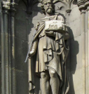 13  King Ethelbert holding a model of the cathedral