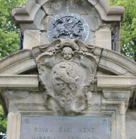 open pediment on Boer War memorial, Dane John Gardens
