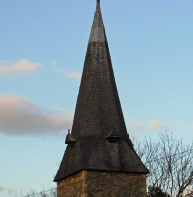 Fordwich church – with spire and shingles (wooden tiles)