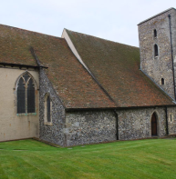 Catslide roof – St Nicholas Church, Harbledown