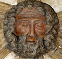 1  head of Henry Yevele in cloisters - eastern aisle