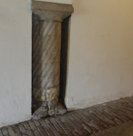 Barley sugar column – near entrance to cathedral archives