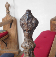 Poppyhead bench end in Eastbridge chapel