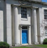 Doric columns – unfluted Greek style, Old Sessions building, Longport 