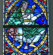 Solomon surrounded by vesica-style surround
