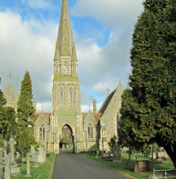 The only ecclesiastical spire in the city – city cemetery (1877) 