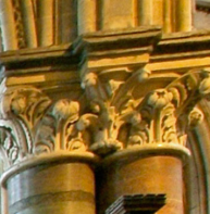 Corinthian capital – Trinity Chapel, Cathedral; beside tomb of Henry IV 