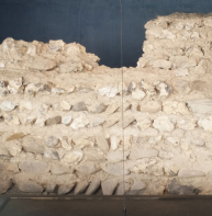 section of Roman wall - note herringbone laying of stones
