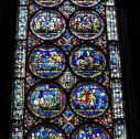 2  window containing Adam the forester glass