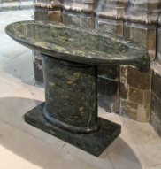 A recent (2010) addition to the cathedral – Hammamat Breccia stone from Egypt