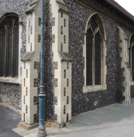 Angle buttress – Holy Cross Church, Westgate