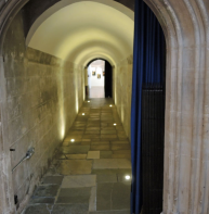Barrel vault – passage under pulpitum steps, cathedral