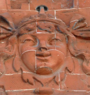 decorated brick work on Santander bank - High Street