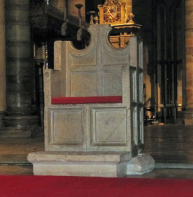 Cathedral – St Augustine's chair (12th century) of Purbeck marble