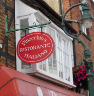 oriel over Pinocchio's Restaurant in Castle Street