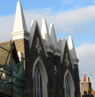 Egyptian – former Methodist chapel, The Borough; NB obelisks, inverted crosses
