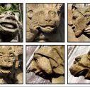 5 Grotesques on buttress pinnacles to cathedral nave