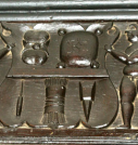 4  carved frieze of wheat sheaf and farm implements