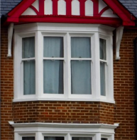   Large, solid bay windows  