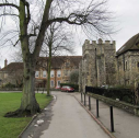 4  Green Court (on left) facing Deanery with dark entry exit to right