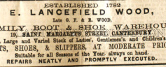 Advertisement showing foundation date for shop at 19 St Margaret's Street