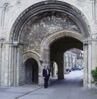 2  Cathedral precincts - round Norman outer arch on Green Court gatehouse